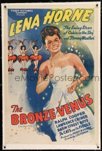 3p038 BRONZE VENUS linen 1sh '40s The Duke is Tops, great art of beautiful Lena Horne!