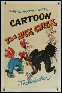 3p162 HICK CHICK linen 1sh '46 great Tex Avery cartoon w/ roosters fighting over sexy chicken!
