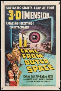 3p181 IT CAME FROM OUTER SPACE linen 1sh '53 Ray Bradbury, classic 3-D sci-fi, Joseph Smith art!