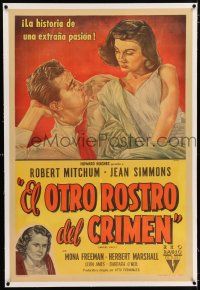 3r267 ANGEL FACE linen Argentinean '53 Robert Mitchum, Jean Simmons, Otto Preminger, Howard Hughes