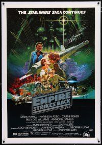 3r137 EMPIRE STRIKES BACK linen Aust 1sh '80 George Lucas sci-fi classic, cool Noriyoshi Ohrai art!