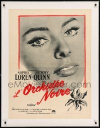 3r191 BLACK ORCHID linen French 24x32 '59 super c/u of sexy Sophia Loren, directed by Martin Ritt!