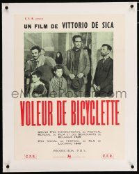 3r188 BICYCLE THIEF linen French 20x26 '49 Vittorio De Sica classic Ladri di biciclette, different!
