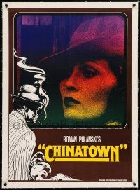 3r171 CHINATOWN linen German '74 Polanski classic, art of Jack Nicholson + Faye Dunaway photo!