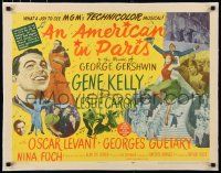 3r011 AMERICAN IN PARIS linen style B 1/2sh '51 many images of Gene Kelly & Leslie Caron dancing!