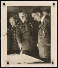 3r037 DER FUHRER UND DER CHEFS DES OBERKOMMANDO DER WEHRMACHT linen 17x20 German WWII war poster '40