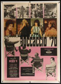 3s057 BOCCACCIO '70 linen Italian 1p '62 Loren, Ekberg & Schneider + Fellini, De Sica & Visconti!