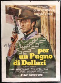 3s042 FISTFUL OF DOLLARS linen Italian 2p R76 Sergio Leone, great Casaro art of Clint Eastwood!