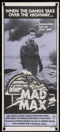 3t426 MAD MAX Aust daybill '79 Mel Gibson, George Miller classic, rare original purple release!