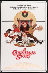 3t188 CHRISTMAS STORY 1sh '83 best classic Christmas movie, great art by Robert Tanenbaum!