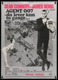 3t573 YOU ONLY LIVE TWICE Danish '67 art of Sean Connery as James Bond in gyrocopter & more!