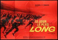 3t429 LONGEST DAY French 8p '62 incredible different art of charging soldiers by Boris Grinsson!