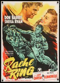 3t424 RINGSIDE German '49 different Bonne art of Don Red Barry fighting in boxing ring + Chaplin!