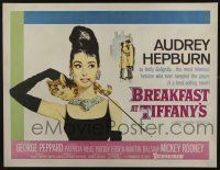 3t118 BREAKFAST AT TIFFANY'S 1/2sh '61 most classic artwork of sexy elegant Audrey Hepburn!