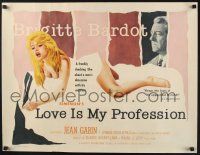 3t198 LOVE IS MY PROFESSION 1/2sh '59 different full-length art of sexiest Brigitte Bardot & Gabin!