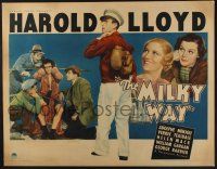 3t121 MILKY WAY style B 1/2sh '36 milkman Harold Lloyd carrying milk bottles & boxing gloves!