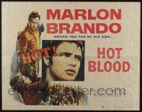 3t204 WILD ONE 1/2sh '54 Elia Kazan, Marlon Brando, has original Hot Blood title, super rare!