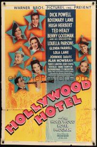 3t167 HOLLYWOOD HOTEL 1sh '38 Busby Berkeley, Dick Powell, Lane Sisters, Ted Healy, Benny Goodman