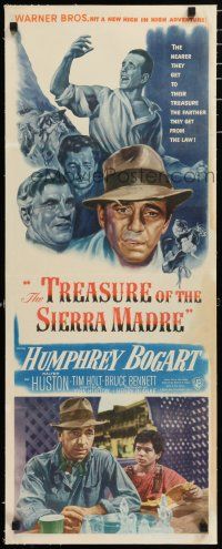 3t207 TREASURE OF THE SIERRA MADRE linen insert '48 Humphrey Bogart, Tim Holt & Walter Huston!