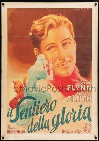 3t532 GENTLEMAN JIM Italian 1sh '48 Martinati art of Errol Flynn as James J. Corbett & boxing baby!
