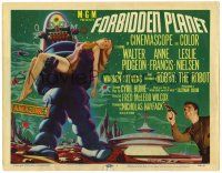 3t328 FORBIDDEN PLANET TC '56 great artwork of Robby the Robot carrying Anne Francis, classic!