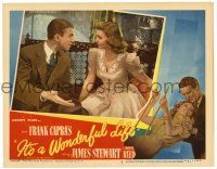 3t321 IT'S A WONDERFUL LIFE LC #2 '46 best close up of James Stewart & Donna Reed on couch!