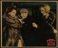 3t147 WILD PARTY jumbo LC '29 Clara Bow & Marceline Day in fur coats teasing older man!