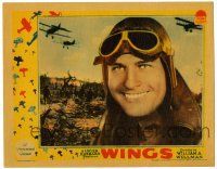 3t357 WINGS LC '27 William Wellman Best Picture winner, incredible c/u of pilot Richard Arlen!