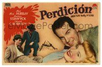 3t370 DOUBLE INDEMNITY Spanish herald '47 Billy Wilder, Barbara Stanwyck, MacMurray, different!