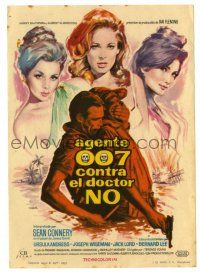 3t371 DR. NO Spanish herald '63 different art of Sean Connery as James Bond & sexy girls by Mac!