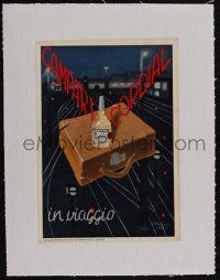 3t400 CAMPARI linen 7x10 Italian advertising poster '38 cool alcoholic liqueur art by L. Bruschi!