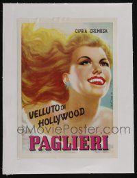 3t402 PAGLIERI linen 8x12 Italian advertising poster '55 art of beautiful blonde woman by Moltrasio!