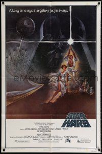3t005 STAR WARS third printing style A 1sh '77 George Lucas classic sci-fi epic, art by Tom Jung!