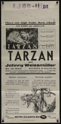 3t498 TARZAN THE APE MAN Swedish stolpe '32 Johnny Weismuller & Maureen O'Sullivan!