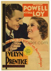 3t225 EVELYN PRENTICE mini WC '34 William Powell & Mryna Loy together again after The Thin Man!