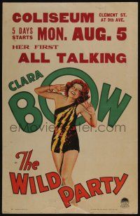 3t144 WILD PARTY WC '29 hear Clara Bow's voice in her first all-talking picture!