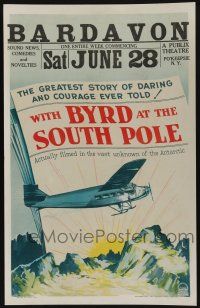3t145 WITH BYRD AT THE SOUTH POLE WC '30 cool art of Antarctica sunrise and airplane!