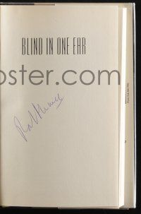 3t032 BLIND IN ONE EAR signed hardcover book '88 by Patrick Macnee, his illustrated autobiography!