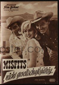 3t386 MISFITS German program '61 Clark Gable, Marilyn Monroe, Clift, John Huston, different!