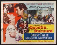 3w027 ADVENTURES OF QUENTIN DURWARD style A 1/2sh '55 hero Robert Taylor, pretty Kay Kendall!