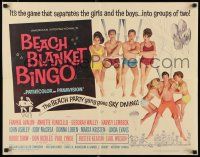 3w085 BEACH BLANKET BINGO 1/2sh '65 Frankie Avalon & Annette Funicello go sky diving!