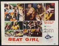 3w086 BEAT GIRL 1/2sh '61 montage of bad teens, strippers & hot rod races, Wild For Kicks!