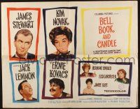 3w094 BELL, BOOK & CANDLE style A 1/2sh '58 James Stewart, sexiest witch Kim Novak, Jack Lemmon!