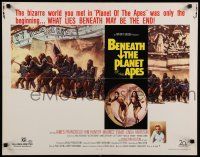 3w096 BENEATH THE PLANET OF THE APES 1/2sh '70 sci-fi sequel, what lies beneath may be the end!