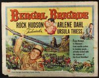 3w097 BENGAL BRIGADE style A 1/2sh '54 Rock Hudson & Arlene Dahl romancing and fighting in India!