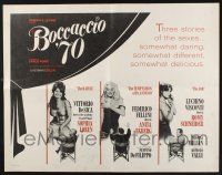 3w109 BOCCACCIO '70 1/2sh '62 sexy Loren, Ekberg & Schneider, plus Fellini, De Sica & Visconti!