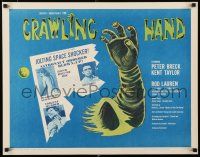 3w128 CRAWLING HAND 1/2sh '63 wacky horror sci-fi, different art of disembodied hand & newspaper!