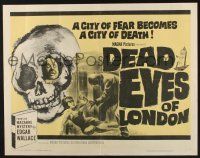 3w135 DEAD EYES OF LONDON 1/2sh '65 Alfred Vohrer's Die Toten Augen von London, horror art!