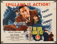 3w173 GIRL HUNTERS 1/2sh '63 Mickey Spillane pulp fiction, sexy barely-dressed Shirley Eaton!