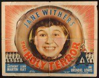 3w204 HOLY TERROR style B 1/2sh '37 cool super close up of smiling Jane Withers in life ring!